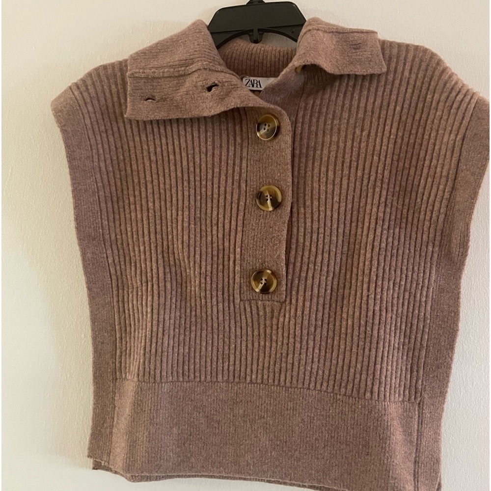 ZARA Sz, M Brown dickie sweater
